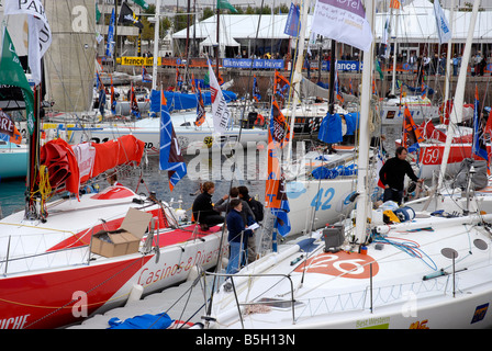 Start der Transat Jacques Vabre im Hafen von Le Havre Normandie Frankreich Stockfoto