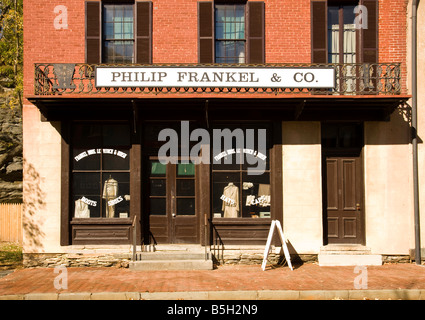 Der Philip Frankel Store in Harpers Ferry, West Virginia ist eine restaurierte 19. Jahrhundert Kurzwaren. Stockfoto