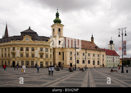 Römisch-katholische Kirche, Piata Mare, großen Platz, Sibiu, Siebenbürgen, Rumänien Stockfoto