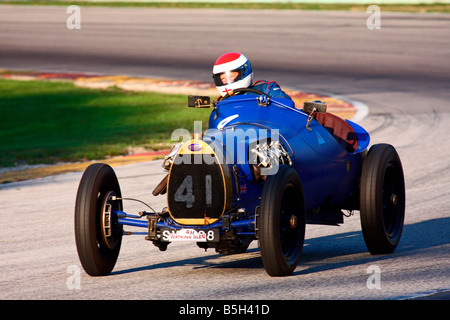 Elkhart Lake Vintage Festival 2008 Road America Wisconsin r.l. Sweet England 1928 Frazer Nash Franziss Curtiss OX Flugmotor Stockfoto