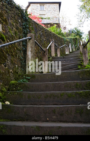 Schritte zur Marienkirche in Cumbria, England. Stockfoto