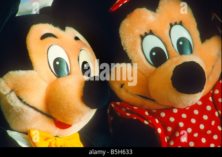 Mickey Mouse und Minnie Mouse Puppen aus Disneyland Stockfoto