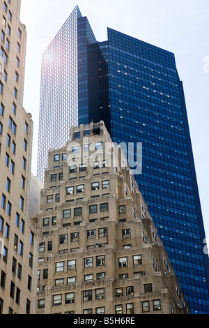 Manhattan Skyline mit Wolkenkratzern in New York City USA Stockfoto