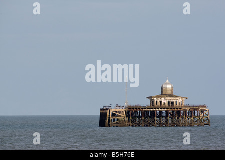 Offshore-Ende des Piers Herne Bay isoliert schließlich Frome das Vorland von einem Sturm im Jahr 1978. Herne Bay Kent UK Stockfoto