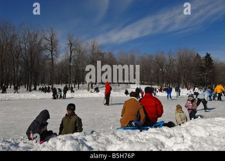 Mount Royal Park Biber See wo Menschen Schlittschuh im Winter Montreal Kanada laufen Stockfoto