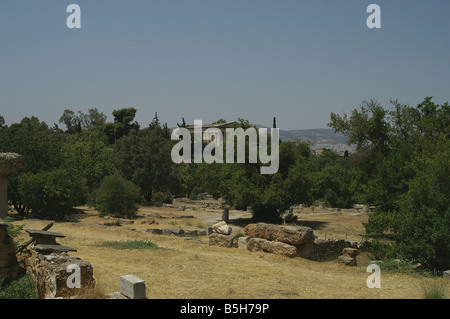 Die Hephaestum oder Tempel des Hephaistos, mit Blick auf die Ruinen der antiken Agora von Athen Stockfoto