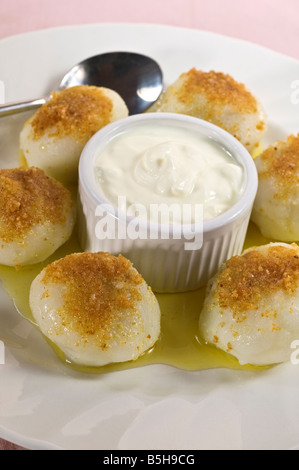 Plum Knödel Dessert Mittel- und Osteuropa Essen Stockfoto