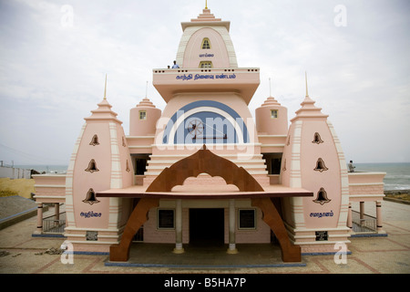 Kanyakumari Tempel, auf dem Festland Indiens am südlichsten Punkt der Gandhi Mandapam bezeichnet. Stockfoto