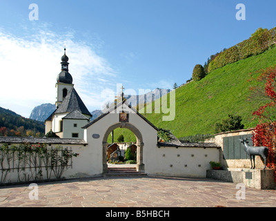 Ramsauer Kirche Bei Berchtesgaden, Kirche von Ramsau Bayerische Alpen Stockfoto