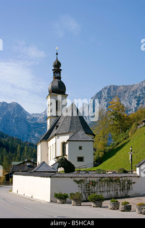 Ramsauer Kirche Bei Berchtesgaden, Kirche von Ramsau Bayerische Alpen Stockfoto