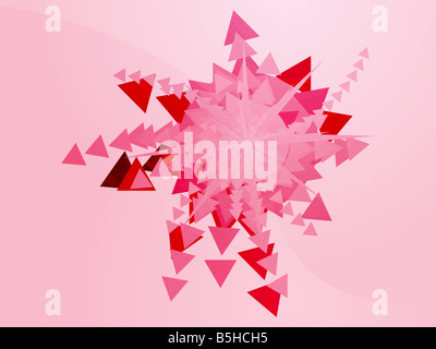 Explosion der geometrischen Formen abstrakte gerenderte Darstellung Stockfoto