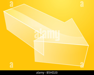 Beispiel für ein 3d transluzente Pfeil nach rechts Stockfoto