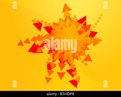 Explosion der geometrischen Formen abstrakte gerenderte Darstellung Stockfoto