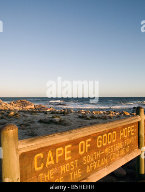 Melden Sie an das Kap der guten Hoffnung in Südafrika Stockfoto