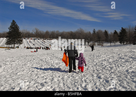 Mount Royal Park Biber See wo Menschen Schlittschuh im Winter Montreal Kanada laufen Stockfoto