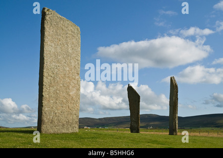 dh-Menhire von Stenness STENNESS ORKNEY alten neolithischen stehende Steinkreis Stockfoto