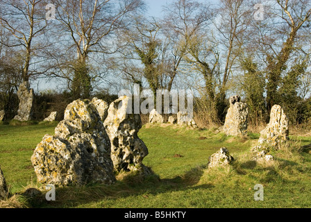 Der König s Männer Steinkreis die Rollright Stones Oxfordshire-England Stockfoto