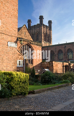 Chester Kathedrale von Abbey Square, Chester, Cheshire, England, Vereinigtes Königreich Stockfoto