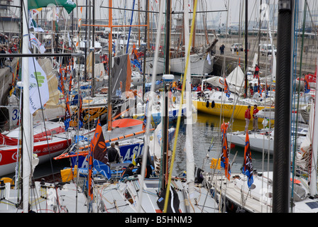 Start der Transat Jacques Vabre im Hafen von Le Havre Normandie Frankreich Stockfoto