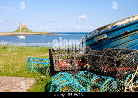 Lindisfarne Schloß Holy Island Northumberland UK Stockfoto