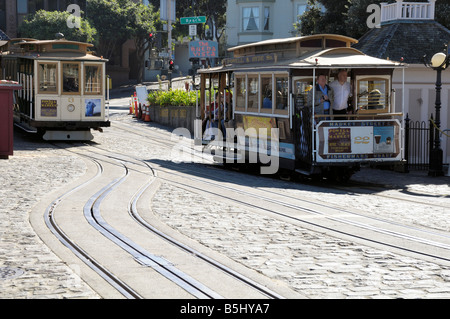 Seilbahnen, San Francisco Kalifornien Stockfoto