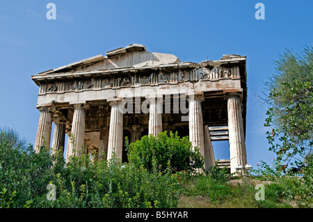 Agora Tempel von Hephaestus, Hephaisteion, oben auf dem Agoraios Kolonos Hügel. 449 v. Chr. Athen Griechenland Dorische Peripteralgriechisch. In der Nähe des Pantheons Stockfoto