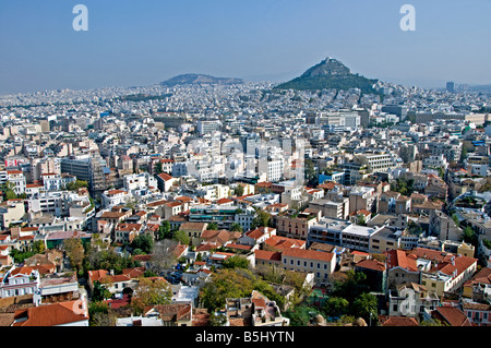 Skyline von Athen aus dem griechischen Akropolis Griechenland Stockfoto