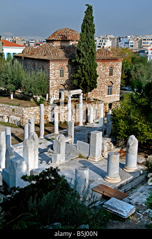 Reste des Forums gebaut in Athen in der Römerzeit (östlich von der klassischen Agora). Athen Griechenland Griechisch Stockfoto