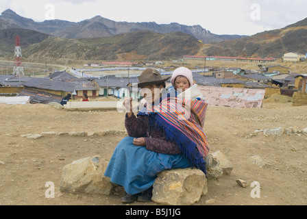 Szene in der Kleinstadt Morococho Peru Stockfoto