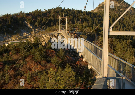 Meile hoch schwingende Brücke am Grandfather Mountain, North Carolina, USA Stockfoto