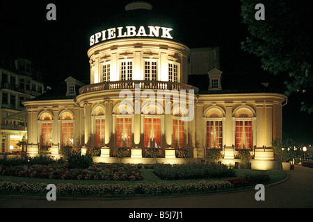 Nachtaufnahme Vom Spielcasino Im Kursaalgebaeude des Staatsbades Bad Ems Im Lahntal, Rheinland-Pfalz Stockfoto