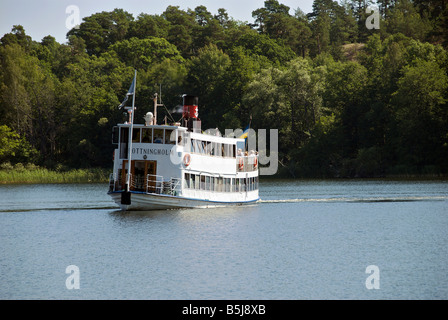 Drottningholm Fähre auf See Malaran in der Nähe von Stockholm Schweden Stockfoto
