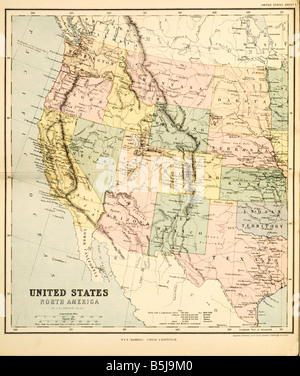 Vereinigten Staaten Nordamerika Karte Kontinent Amerika Hemisphäre arktischen Ozean Atlantik Stockfoto