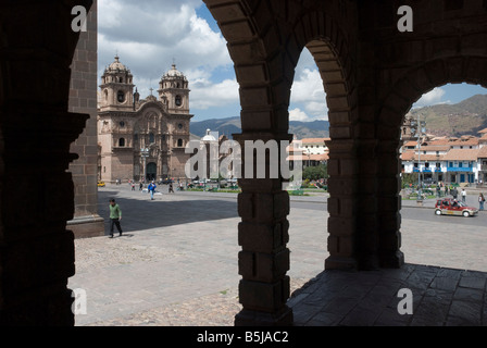 Blick auf La Compa eine Kirche im wesentlichen quadratischen Cusco Peru Stockfoto