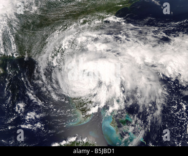 20. August 2008 - tropischer Sturm Fay in Florida am 18:35 UTC. Stockfoto