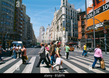 Spanien - Madrid - Gran Via Stockfoto