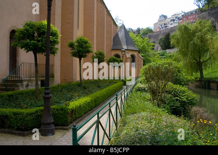 Alzette-Fluss in der Nähe von Neumünster Kapelle Grund Luxemburg 2006 Stockfoto