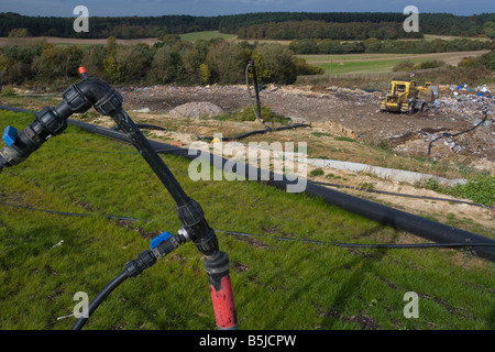 Methan-Kollektion von Haushalt verschwenden Website Norfolk UK Stockfoto