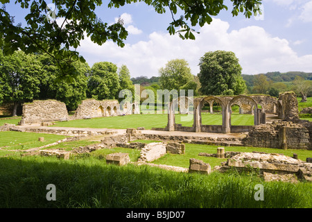 Die Ruinen der Hailes Abbey auf den Cotswolds bei Winchcombe, Gloucestershire, Großbritannien Stockfoto