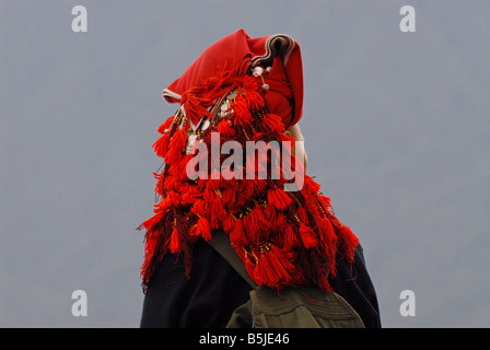 Red Dao Frau in Nordvietnam Stockfoto