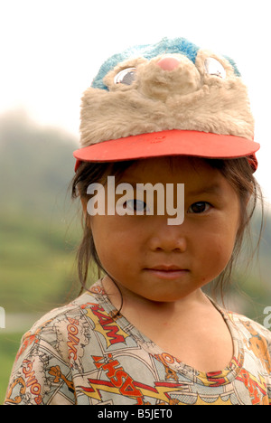 Schwarze Hmong Kind Northern Vietnam Stockfoto