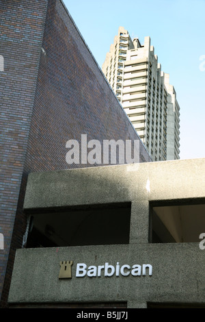 Detail der Barbican in Stadt von London Stockfoto