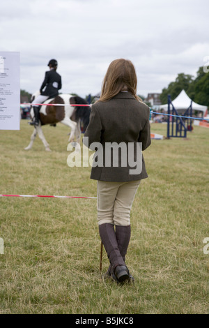 Junges Mädchen am jinkana Pony Show Wimbledon Common Stockfoto