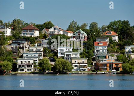 Modische Ufer beherbergt Kungsholmen-Stockholm-Schweden Stockfoto