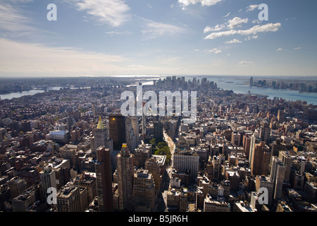 Blick auf Lower Manhattan vom Empire State Building, New York City, USA-Observatorium Stockfoto