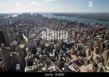 Blick auf Lower Manhattan vom Empire State Building, New York City, USA-Observatorium Stockfoto