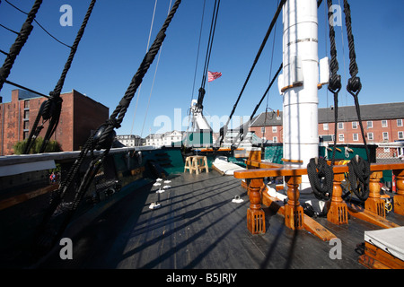 Deck der USS Constitution in Boston, Massachusetts Stockfoto