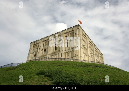 Stadt von Norwich, England. Das West Höhe Norwich Schloss-Museum und die Kunstgalerie von Schloss Wiese betrachtet. Stockfoto