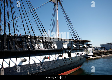 Seitenansicht der USS Constitution Stockfoto
