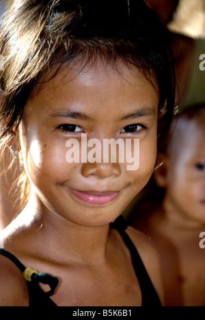 Kambodscha Kompong Chhnang Kinder vom Flussufer Stockfoto